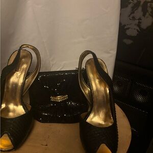 Elegant Black Peep-Toe Heels